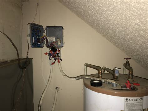 water heater junction box wiring